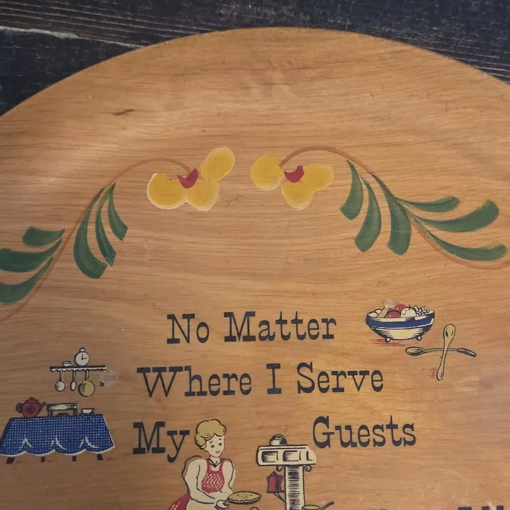 Vtg Woodcroftery Pennsylvania Dutch Like My Kitchen Best Wood Wall Sign Tray 12